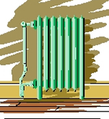 A steam radiator heats up a room.